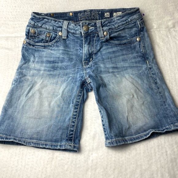 Miss Me Distressed Boyfriend Shorts - Picture 1 of 8